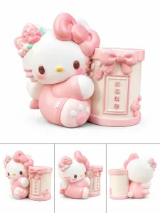 抱笔筒猫咪